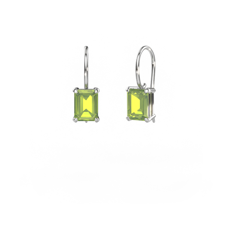 Image of Drop earrings Cleo EME 585 white gold Peridot 8x6 mm