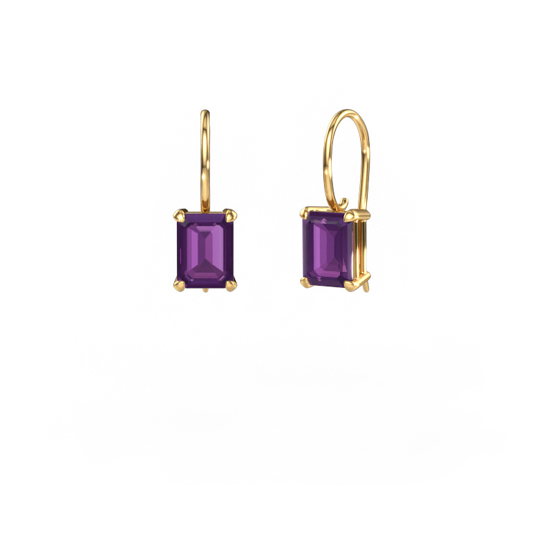 Image of Drop earrings Cleo EME 585 gold Amethyst 8x6 mm