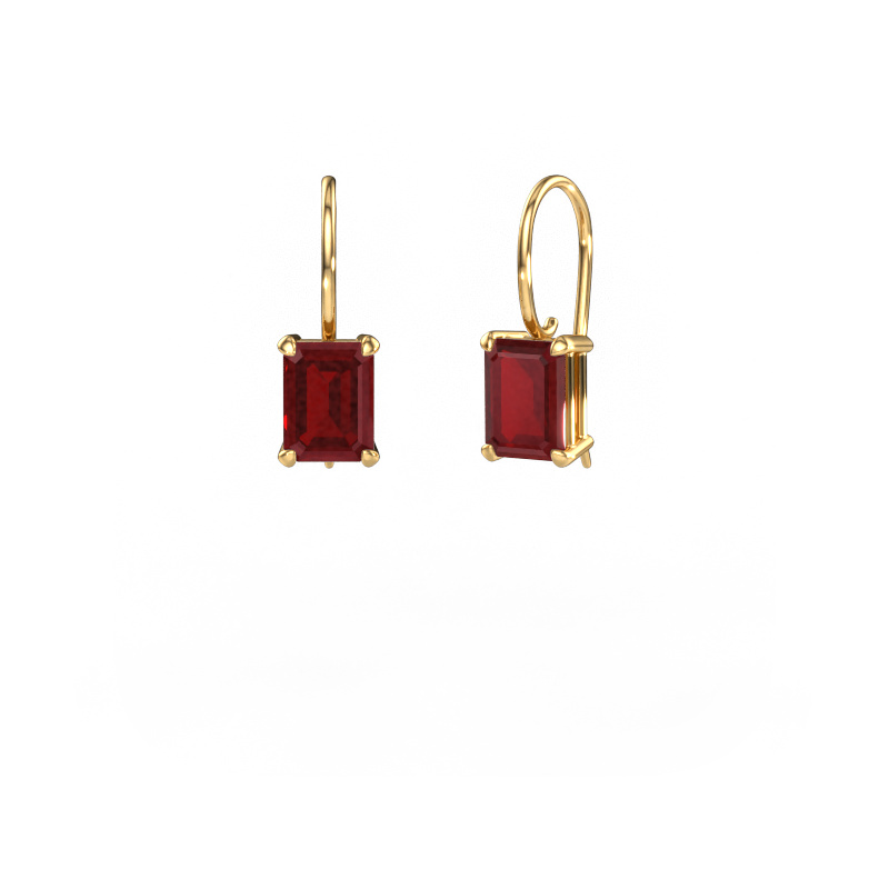 Image of Drop earrings Cleo EME 585 gold Ruby 8x6 mm