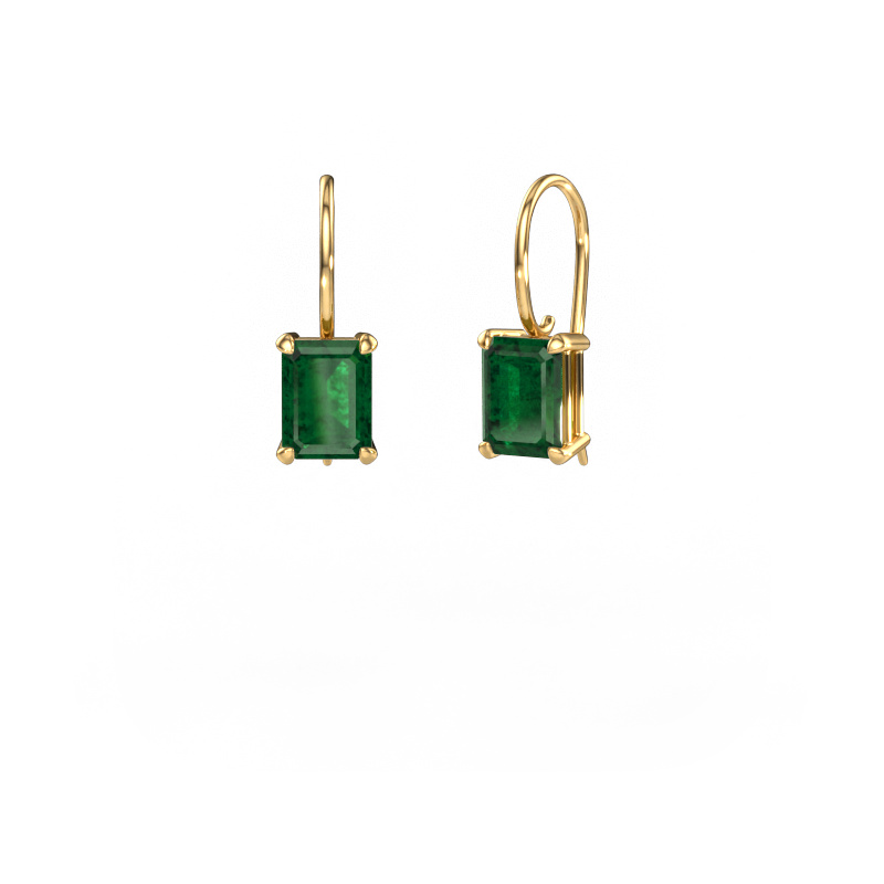 Image of Drop earrings Cleo EME 585 gold Emerald 8x6 mm