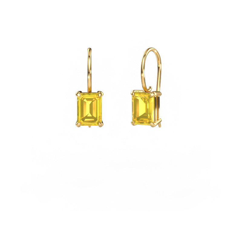 Image of Drop earrings Cleo EME 585 gold Yellow sapphire 8x6 mm