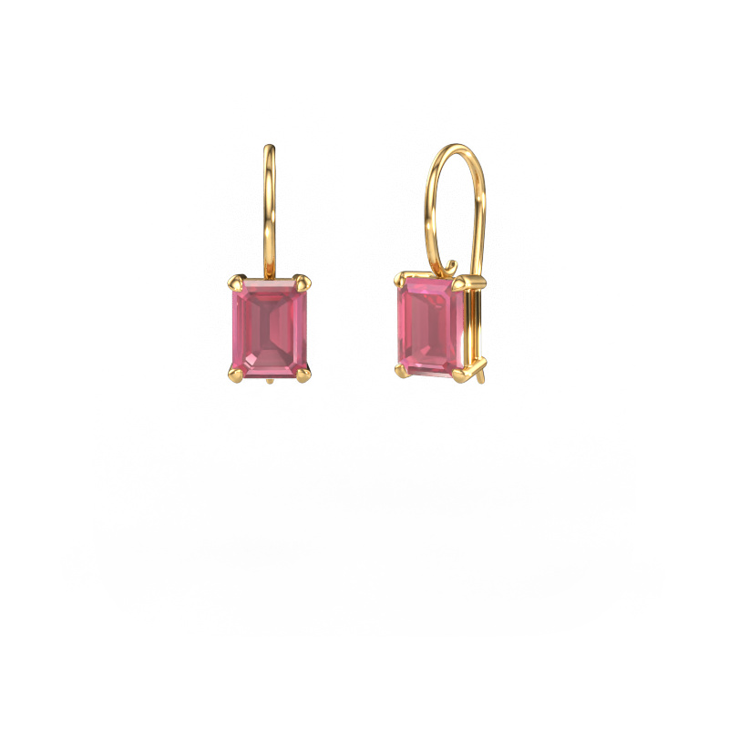 Image of Drop earrings Cleo EME 585 gold Tourmaline pink 8x6 mm