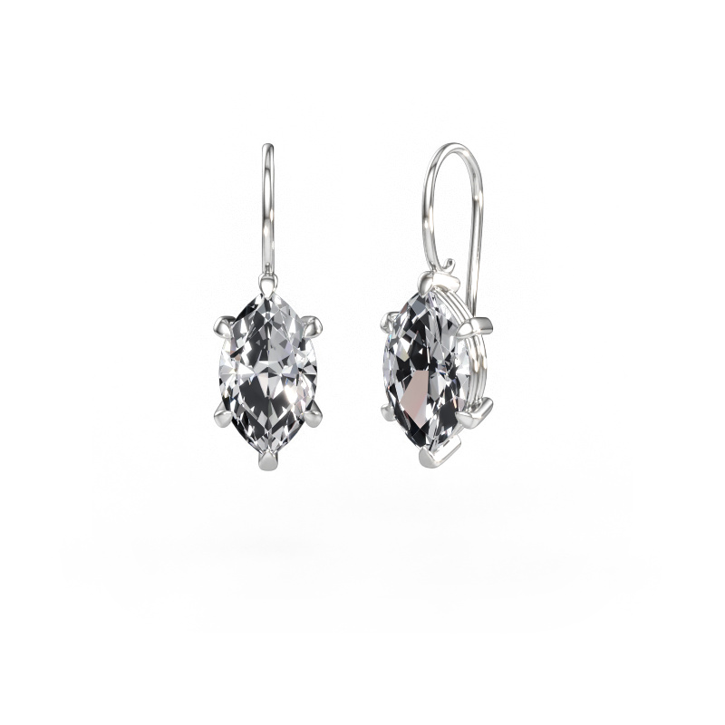 Immagine di Orecchini pendenti Cleo MRQ 585 oro bianco Diamante 6.00 crt