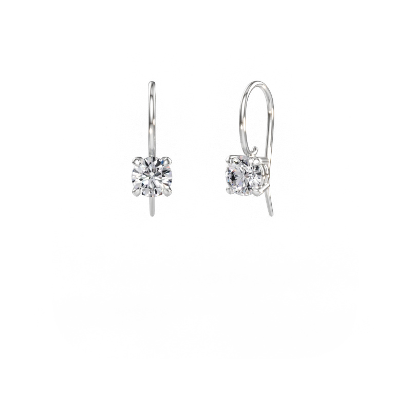 Immagine di Orecchini pendenti Cleo RND 585 oro bianco Diamante lab grown 1.40 crt