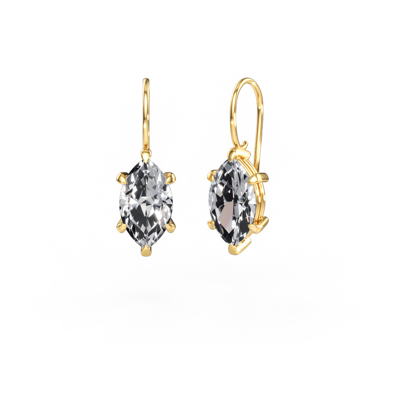Image of Drop earrings Cleo MRQ 585 gold Diamond 6.00 crt