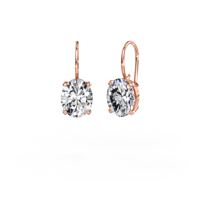 Immagine di Orecchini pendenti Cleo OVL 585 oro rosa Diamante lab grown 7.70 crt