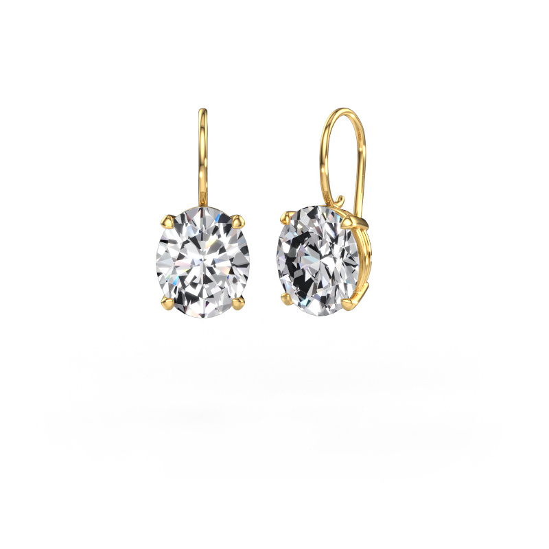 Image of Drop earrings Cleo OVL 585 gold Lab grown diamond 10.10 crt