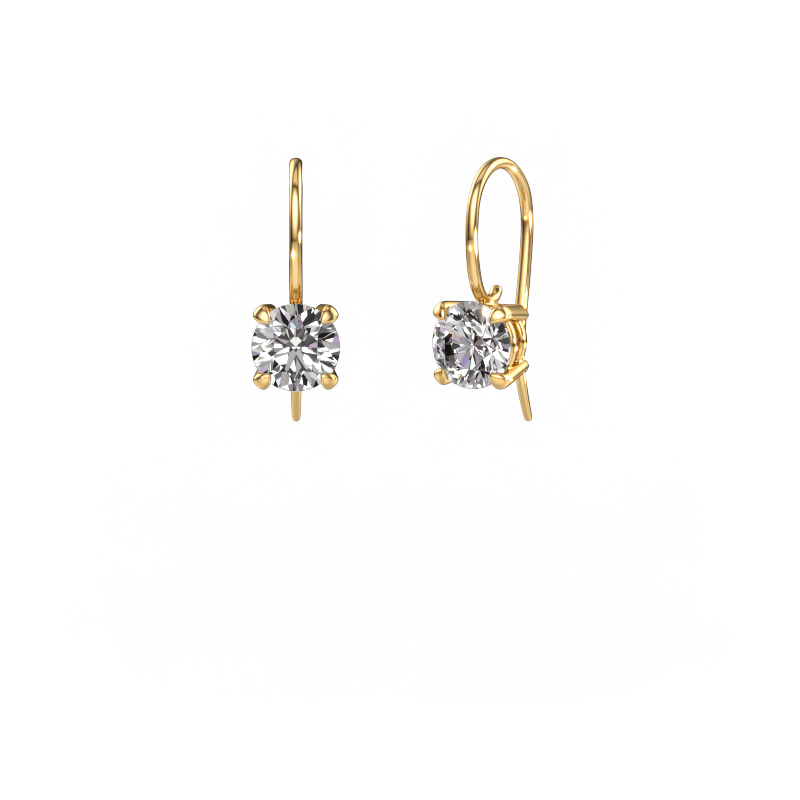 Image of Drop earrings Cleo RND 585 gold Diamond 2.00 crt