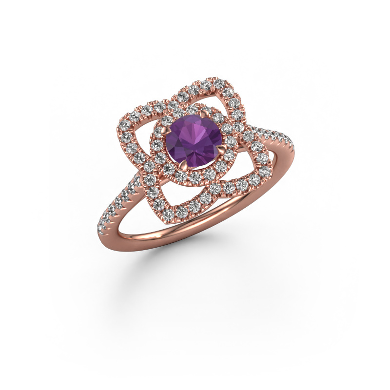 Image of Engagement ring Cleopatra 585 rose gold Amethyst 5 mm