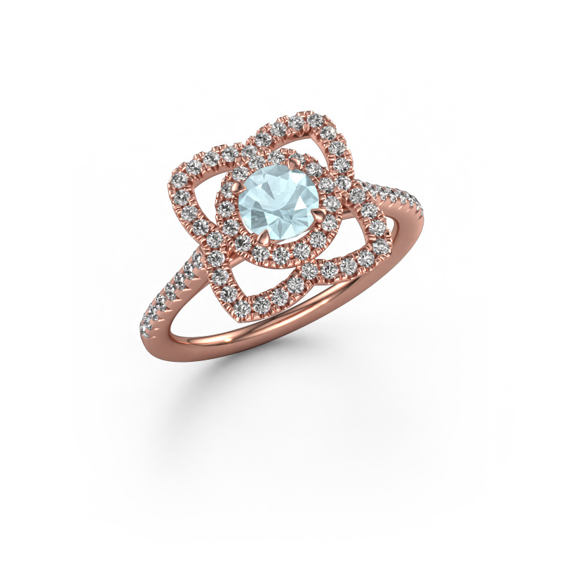 Image of Engagement ring Cleopatra 585 rose gold Aquamarine 5 mm