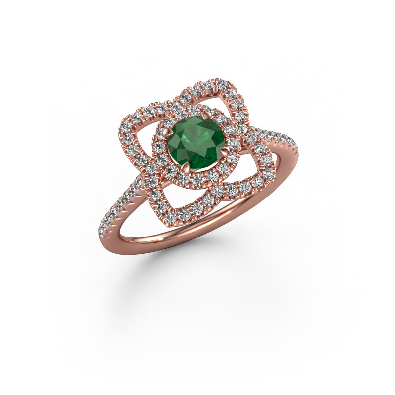 Image of Engagement ring Cleopatra 585 rose gold Emerald 5 mm