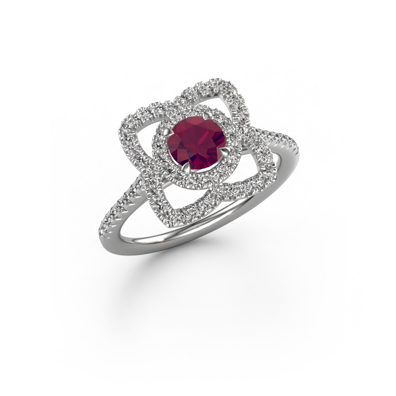 Image of Engagement ring Cleopatra 950 platinum Rhodolite 5 mm