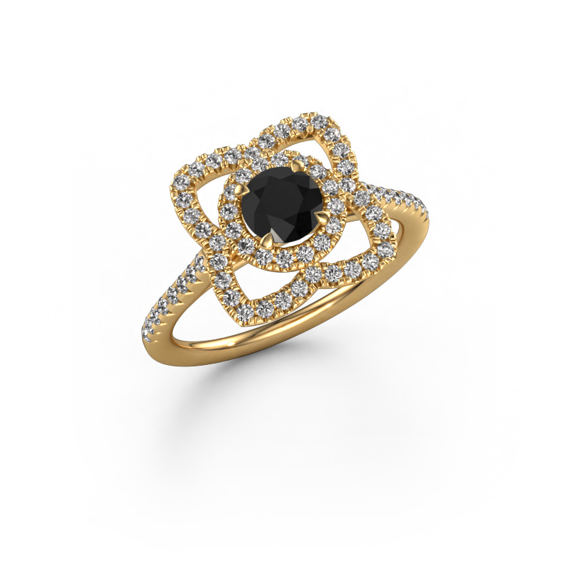 Image of Engagement ring Cleopatra 585 gold Black diamond 1.042 crt