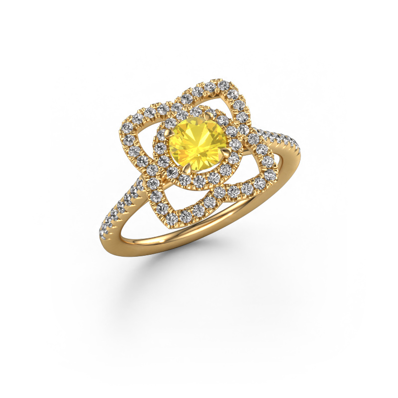 Image de Bague de fiançailles Cleopatra 585 or jaune Saphir jaune 5 mm
