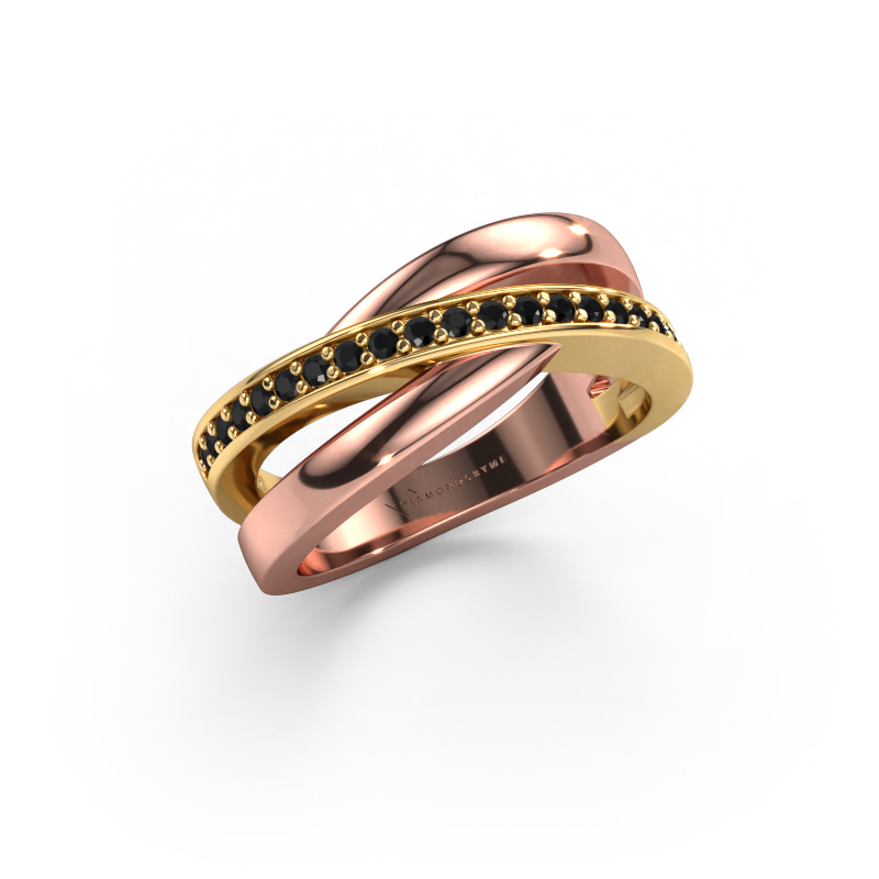 Image of Ring Colette 585 rose gold Black diamond 0.24 crt