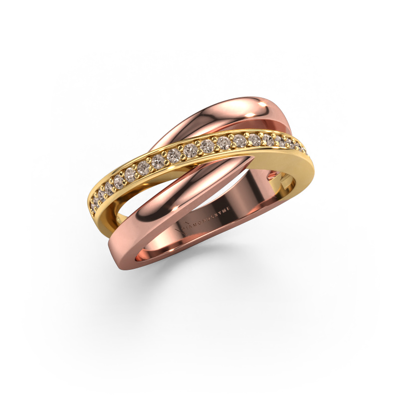 Bild von Ring Colette 585 Roségold Braun Diamant 0.20 crt
