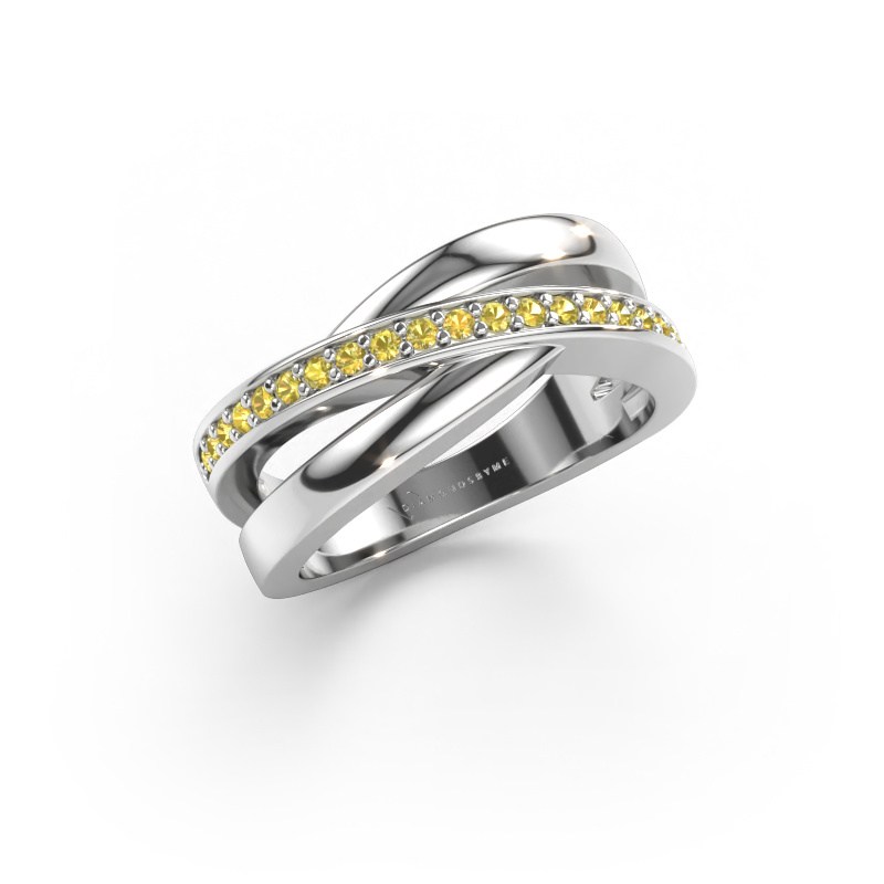 Immagine di Anello Colette 585 oro bianco Zaffiro giallo 1.3 mm