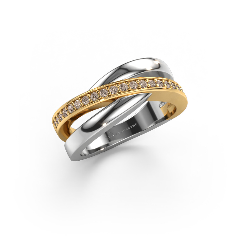 Bild von Ring Colette 585 Weißgold Braun Diamant 0.20 crt
