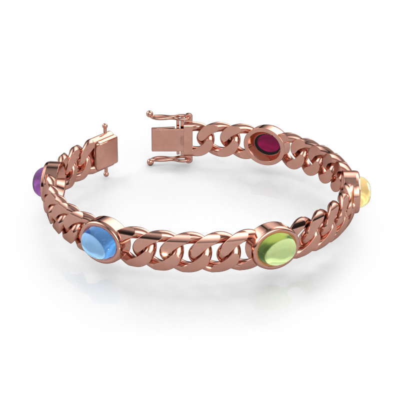 Bild von Gliederarmband Corinne 5 10mm Massiv - 585 Roségold