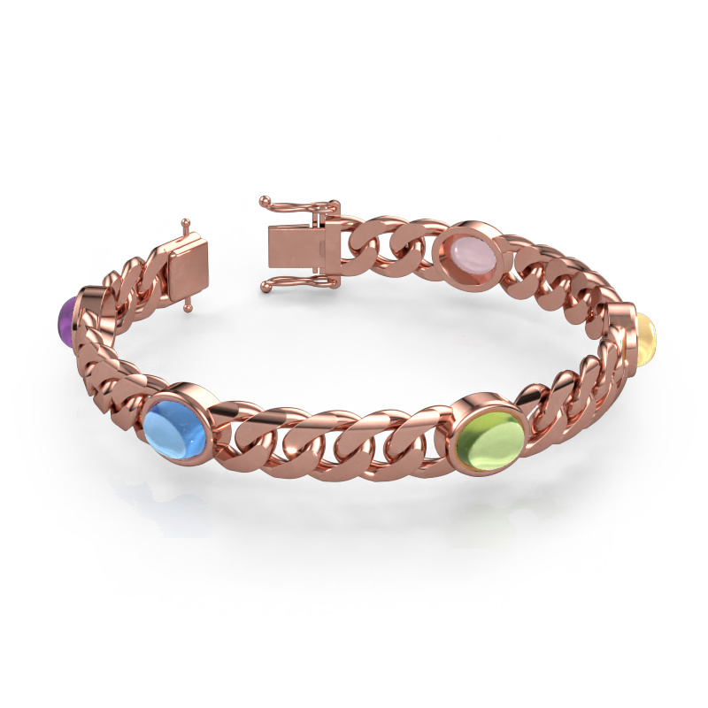 Bild von Gliederarmband Corinne 5 10mm Massiv - 585 Roségold