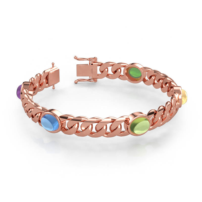 Immagine di Bracciale a maglie Corinne 5 10mm Solido - 585 oro rosa
