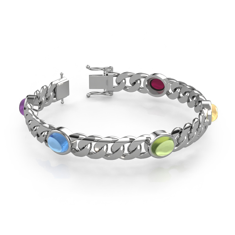 Image of Link bracelet Corinne 5 10mm Solid - 585 white gold