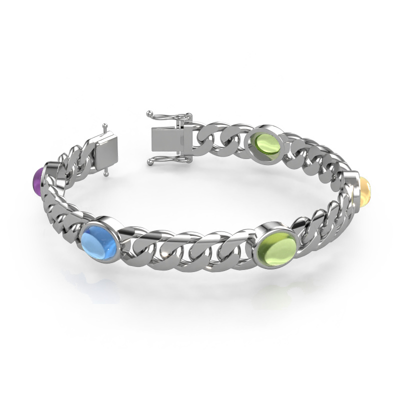 Image de Bracelet maillons Corinne 5 10mm Solide - 585 or blanc