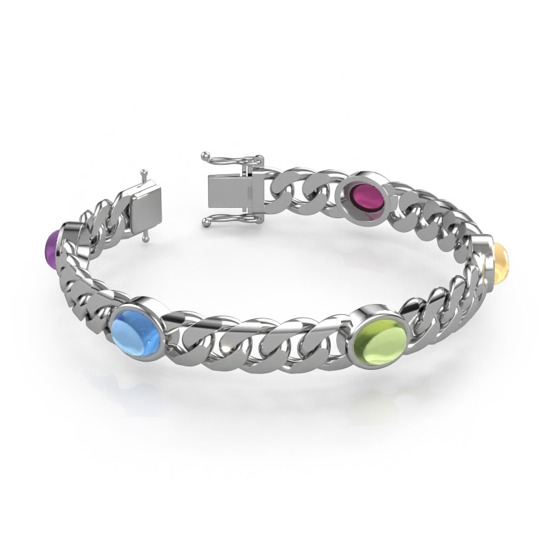 Image of Link bracelet Corinne 5 10mm Solid - 585 white gold
