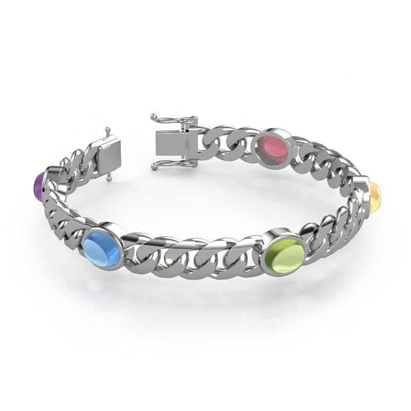 Image of Link bracelet Corinne 5 10mm Solid - 585 white gold