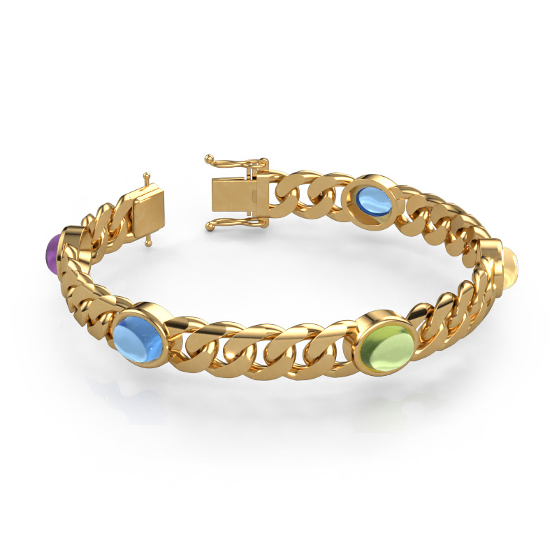 Bild von Gliederarmband Corinne 5 10mm Massiv - 585 Gold