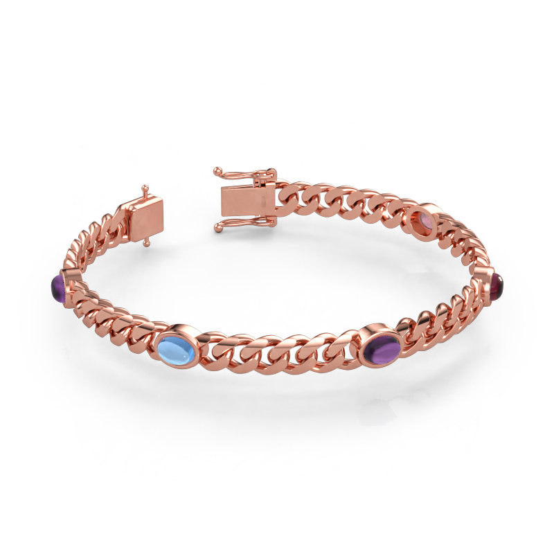 Immagine di Bracciale a maglie Corinne 5 7mm Solido - 585 oro rosa