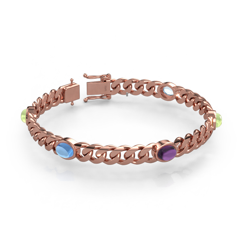 Bild von Gliederarmband Corinne 5 8mm Massiv - 585 Roségold