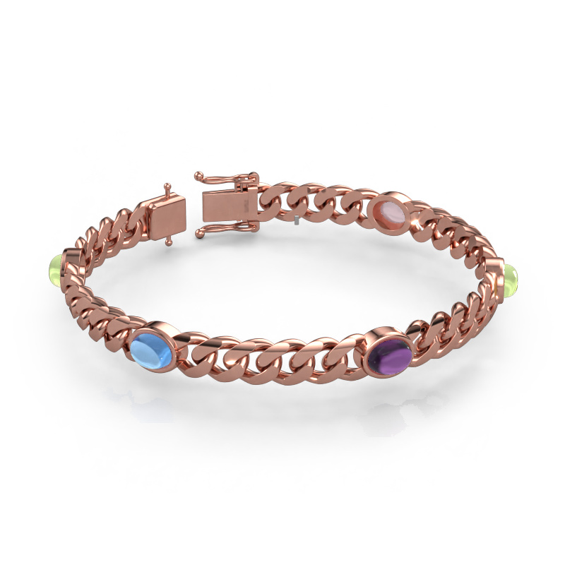 Bild von Gliederarmband Corinne 5 8mm Massiv - 585 Roségold