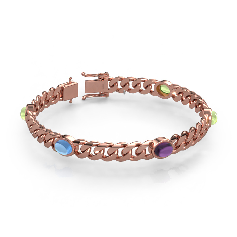 Image of Link bracelet Corinne 5 8mm Solid - 585 rose gold