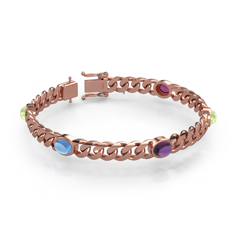 Image of Link bracelet Corinne 5 8mm Solid - 585 rose gold