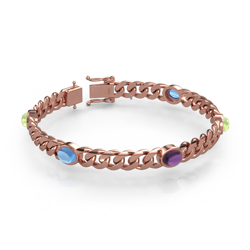 Bild von Gliederarmband Corinne 5 8mm Massiv - 585 Roségold