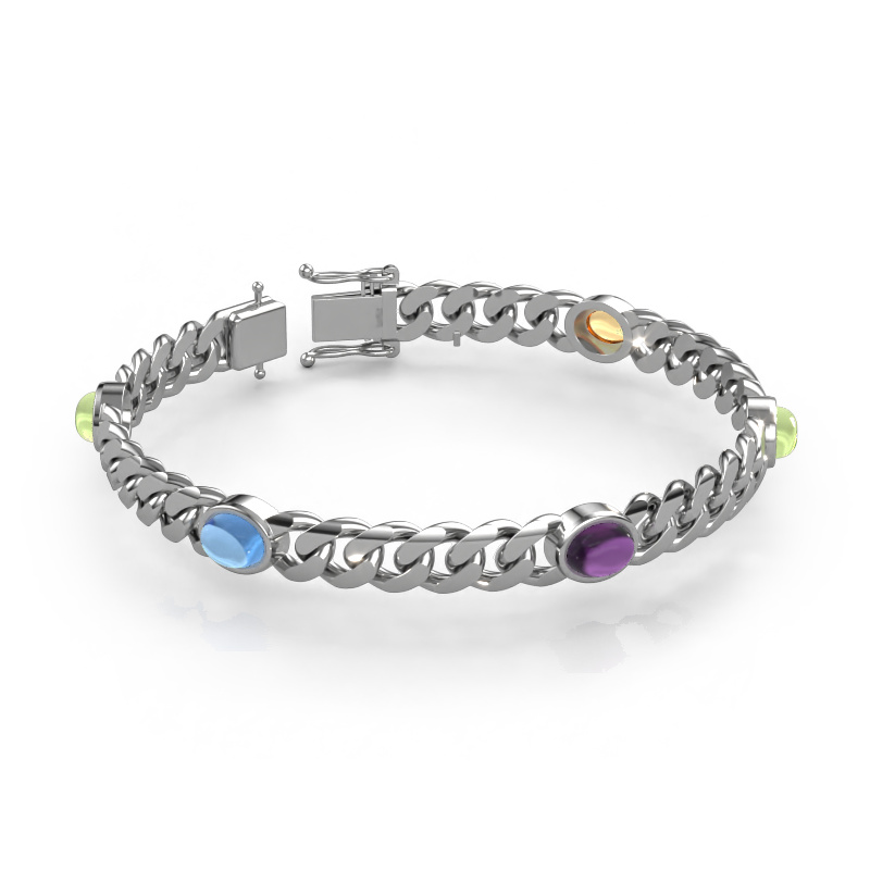 Image of Link bracelet Corinne 5 8mm Solid - 585 white gold