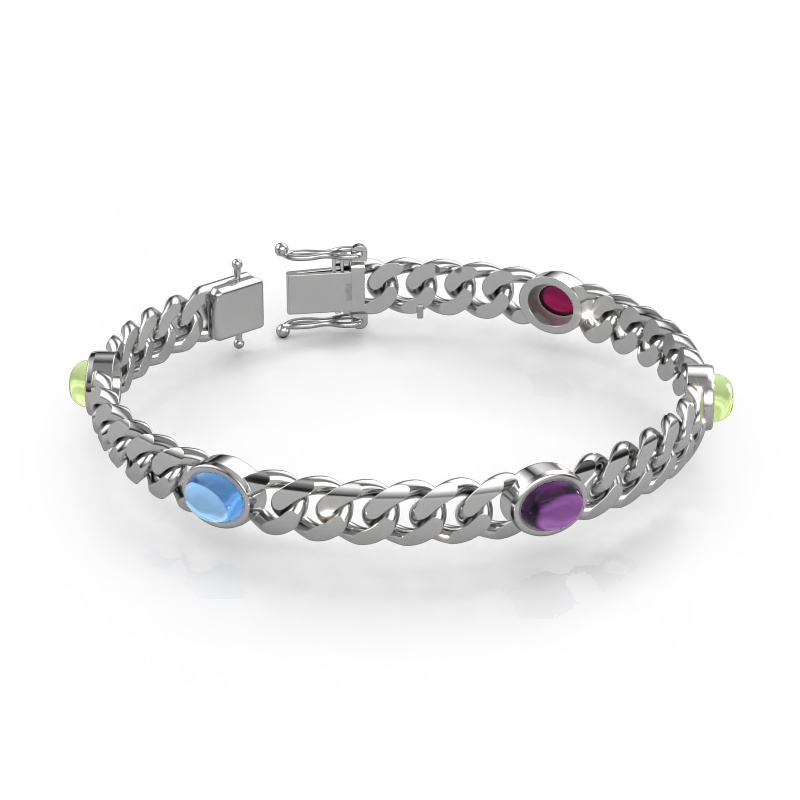Image de Bracelet maillons Corinne 5 8mm Solide - 585 or blanc