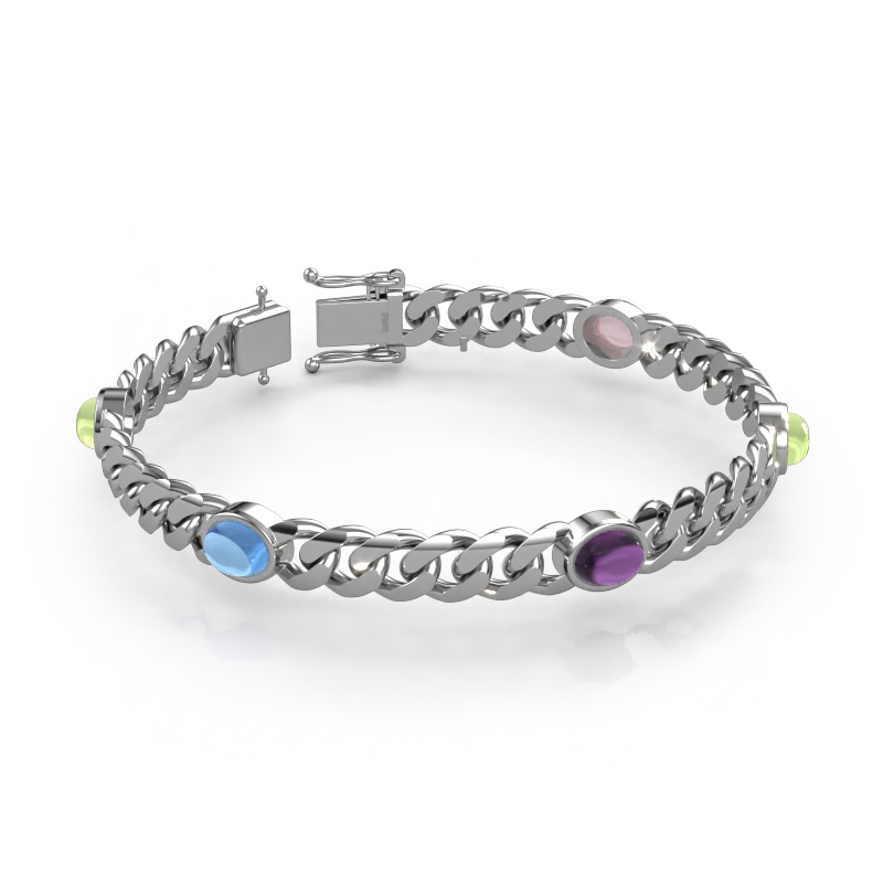 Image of Link bracelet Corinne 5 8mm Solid - 585 white gold