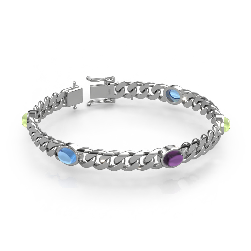 Image of Link bracelet Corinne 5 8mm Solid - 585 white gold