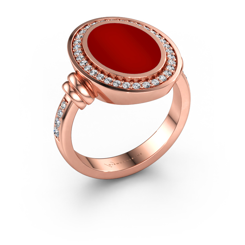 Bild av Signetring Cristina 585 roséguld Karneol 14x10 mm