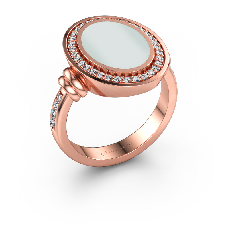 Bild av Signetring Cristina 585 roséguld Grön sardonyx 14x10 mm