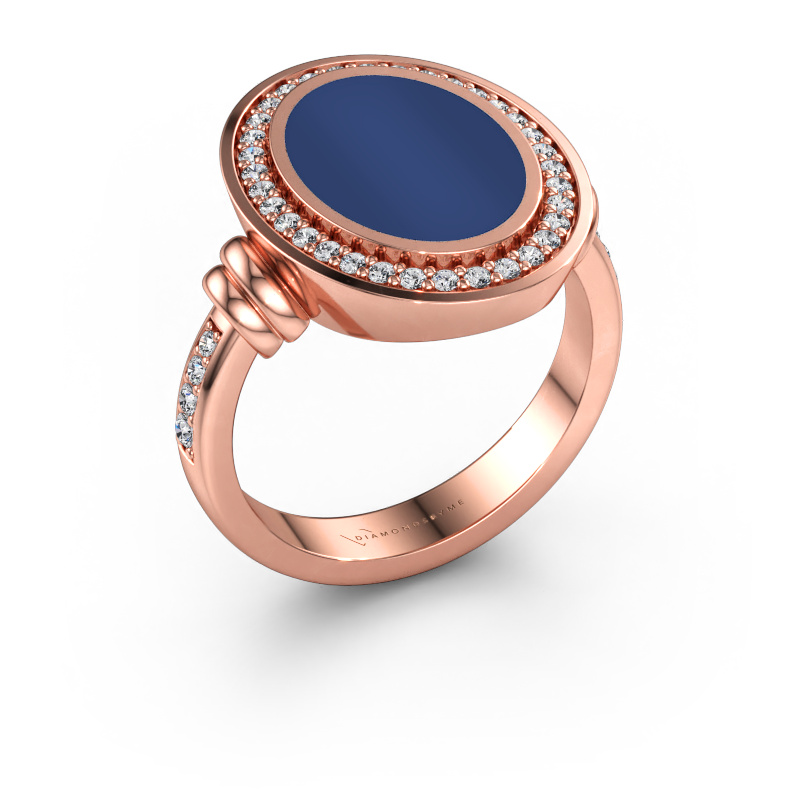Bild av Signetring Cristina 585 roséguld Lapis lazuli 14x10 mm