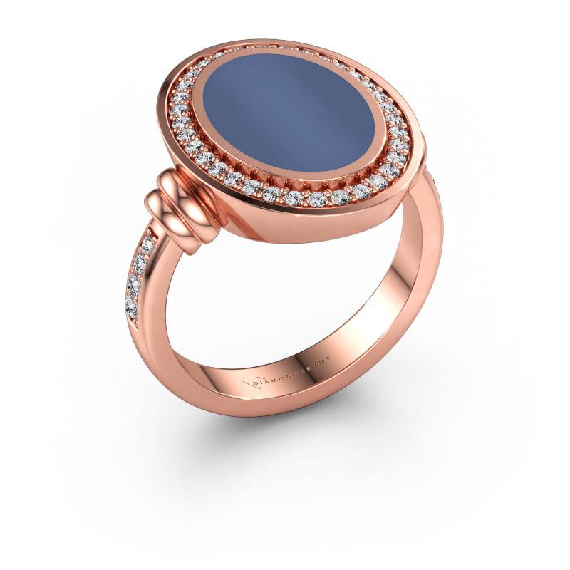 Bild av Signetring Cristina 585 roséguld Blå sardonyx 14x10 mm