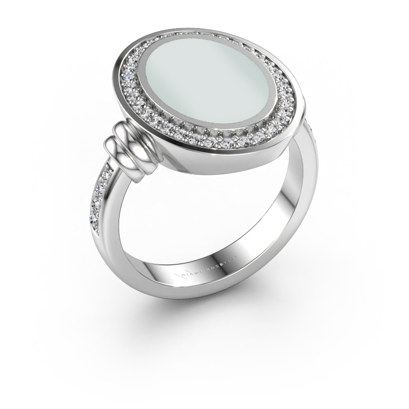 Bild av Signetring Cristina 950 platina Grön sardonyx 14x10 mm