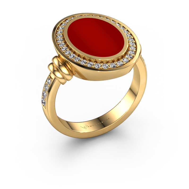 Image of Signet ring Cristina 585 gold Carnelian 14x10 mm