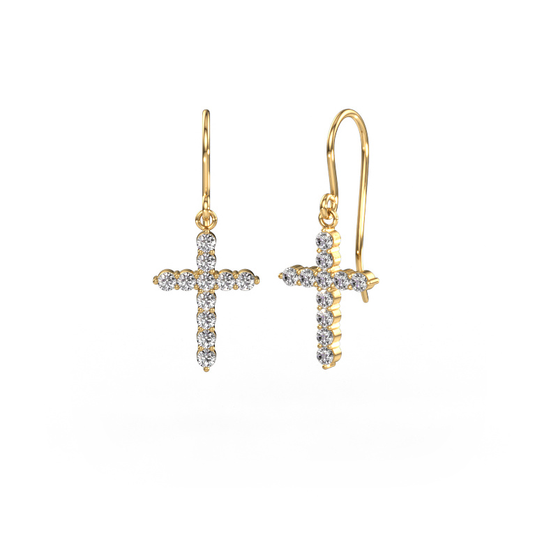 Bild von Ohrhänger Cross 585 Gold Lab-grown Diamant 0.660 crt