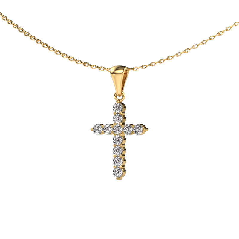 Image of Pendant Cross 585 gold Diamond 0.330 crt