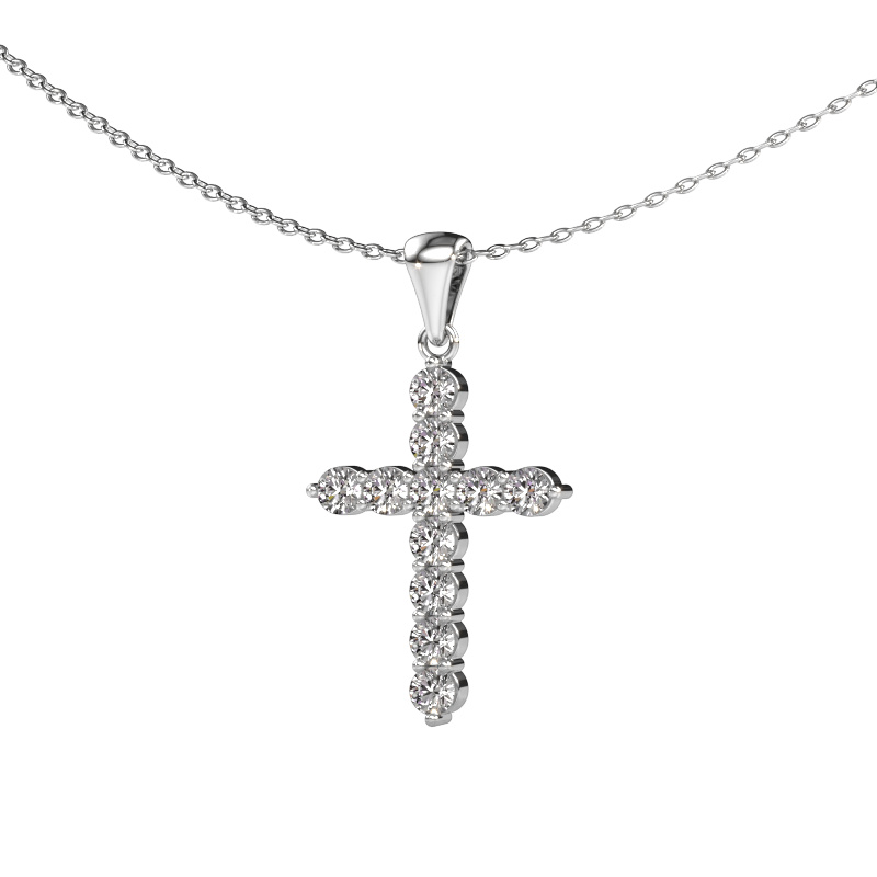 Bild von Anhänger Cross 950 Platin Zirkonia 2.5 mm