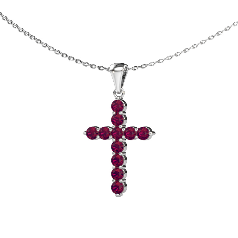 Bild von Anhänger Cross 950 Platin Rhodolit 2.5 mm